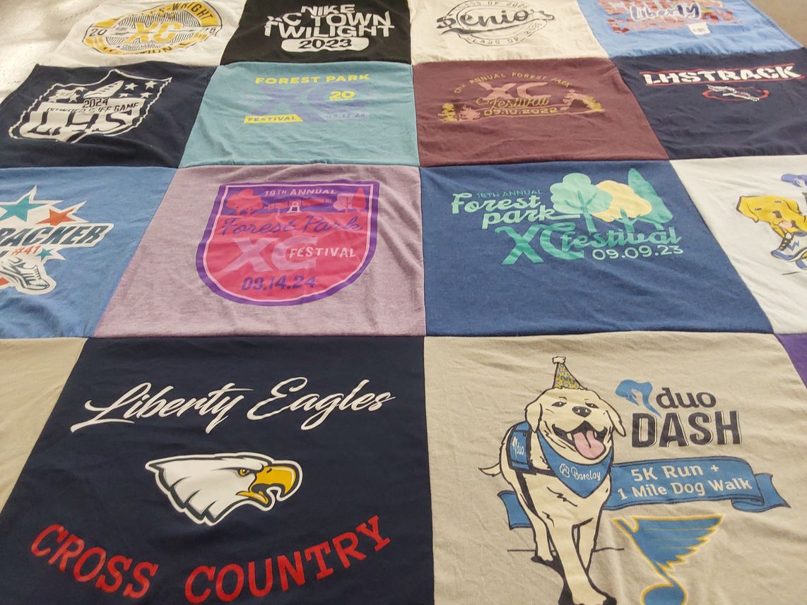T-shirt quilt from liberty high school by Linda from MO