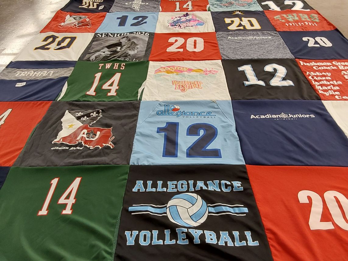 T-shirt quilt from twentyfirst high school by Kelly from TX