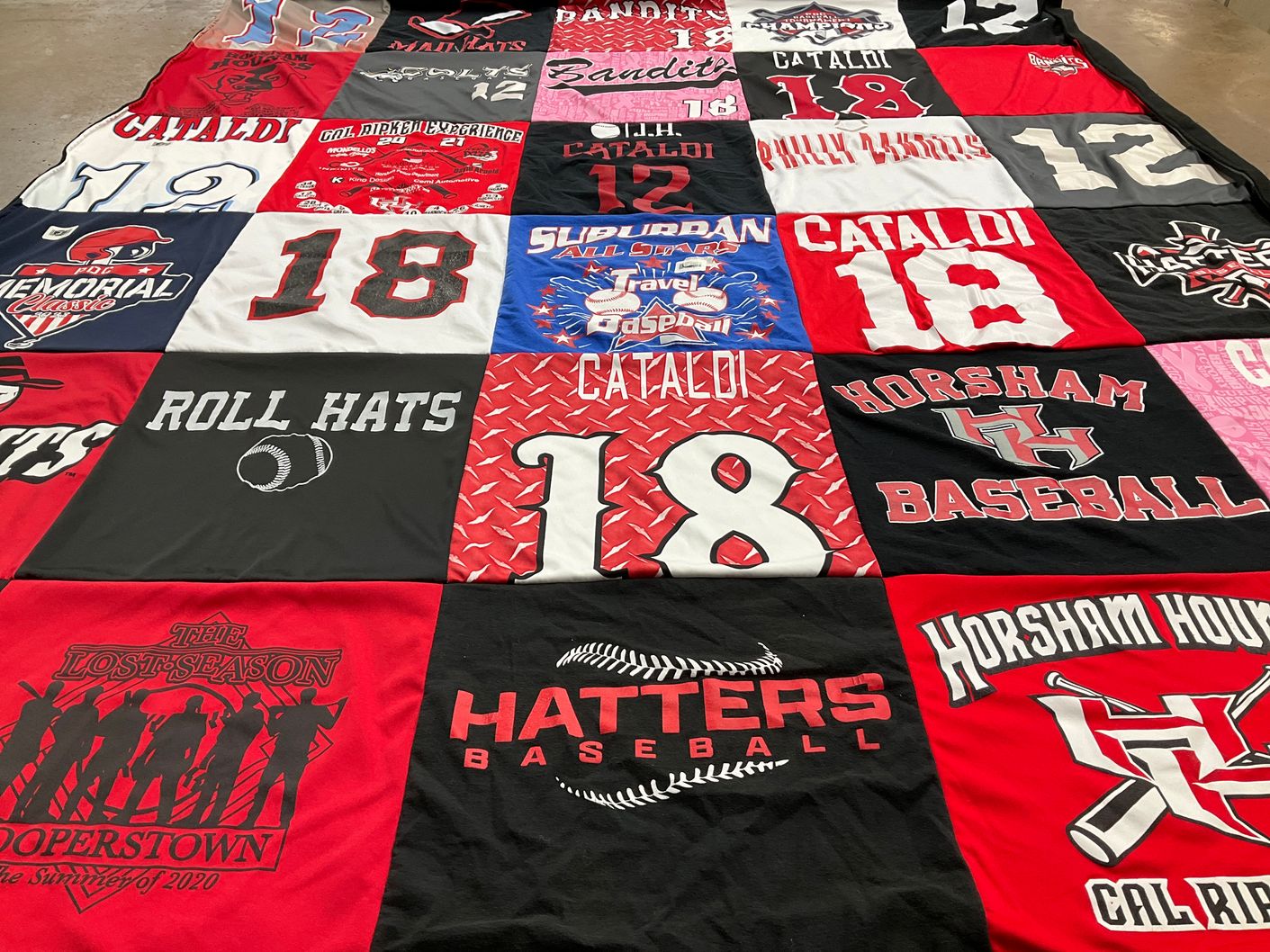 T-shirt quilt with baseball themes by Stephanie from PA
