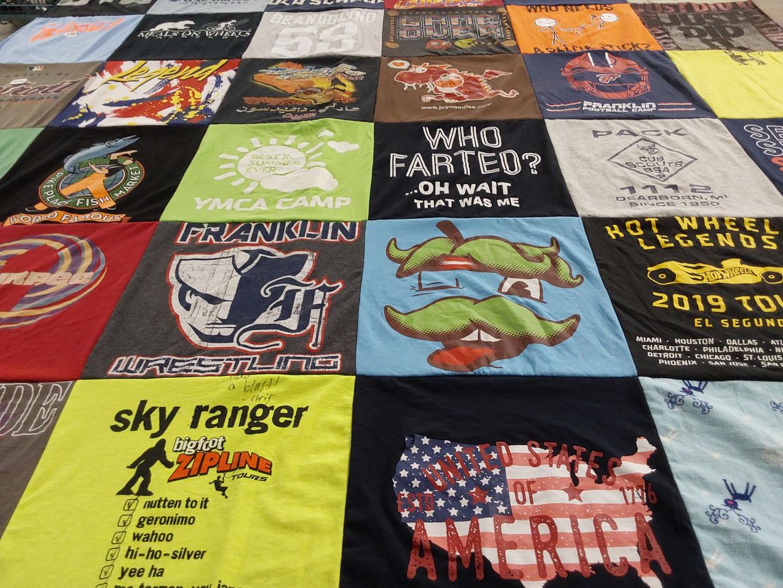 T-shirt quilt from franklin university by Nicholas from MI