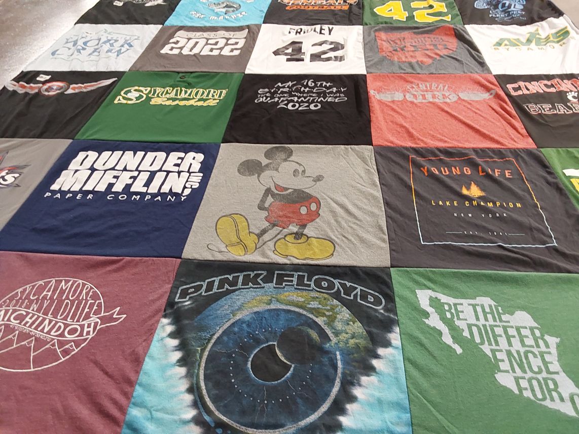 T-shirt quilt featuring sycamore high school bearcats by Jennifer from OH