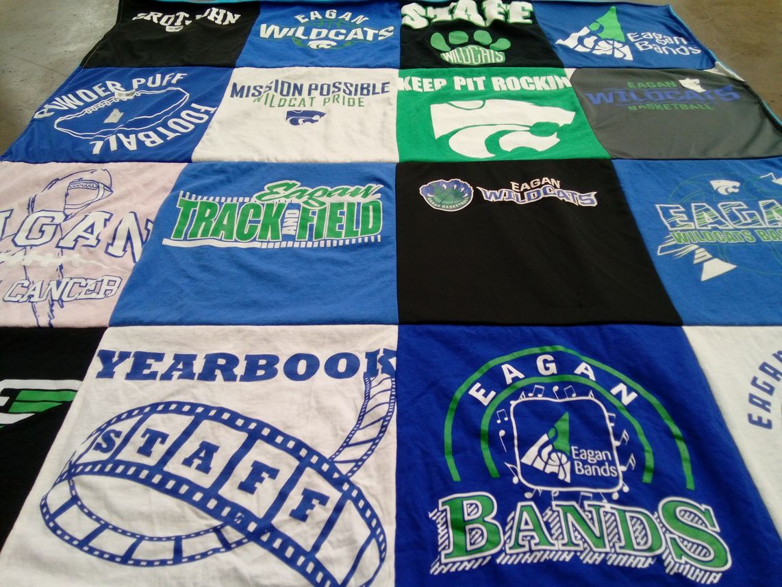 T-shirt quilt featuring eagan wildcats by Jessica from MN