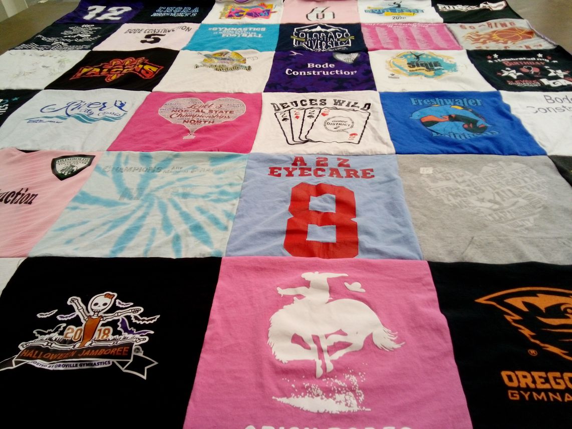 T-shirt quilt from colorado university, oregon state university by Melissa from CA