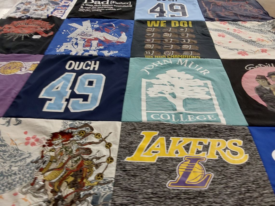 T-shirt quilt featuring los angeles lakers by Nancy from CA