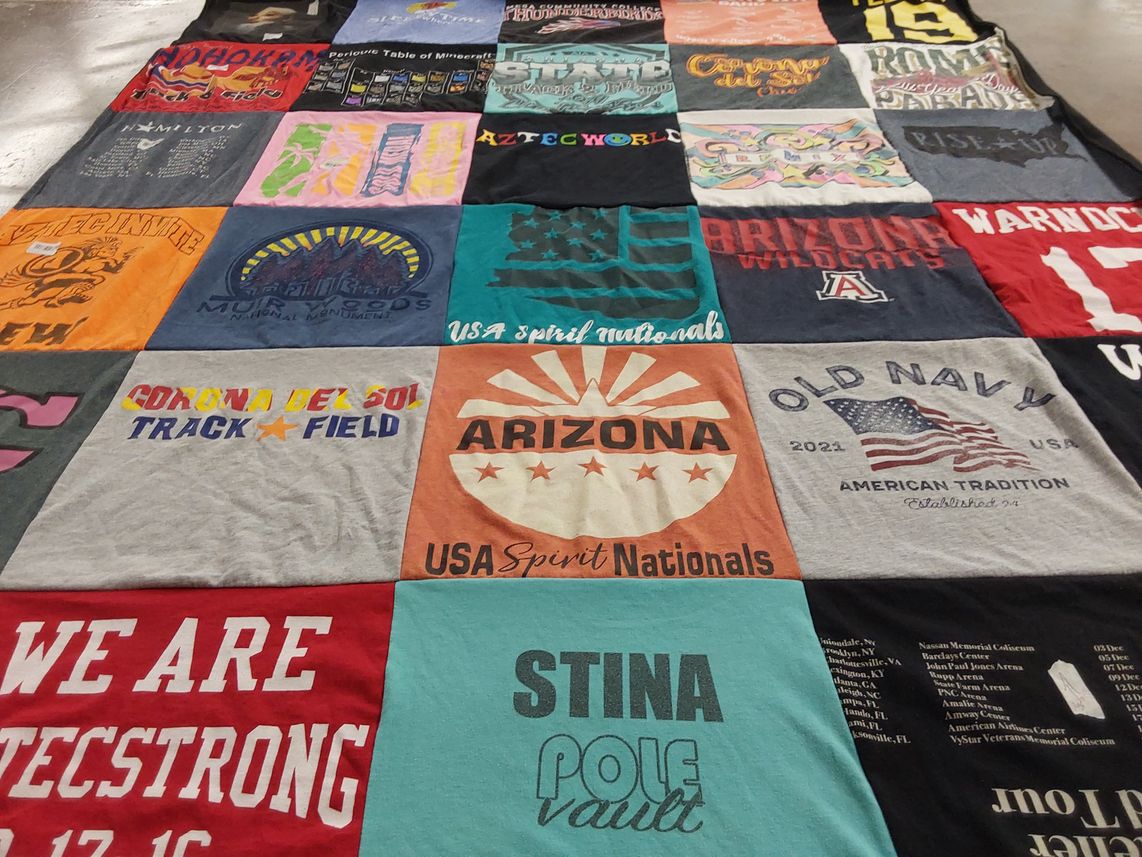 T-shirt quilt from corona del sol high school, university of arizona by Leah from AZ