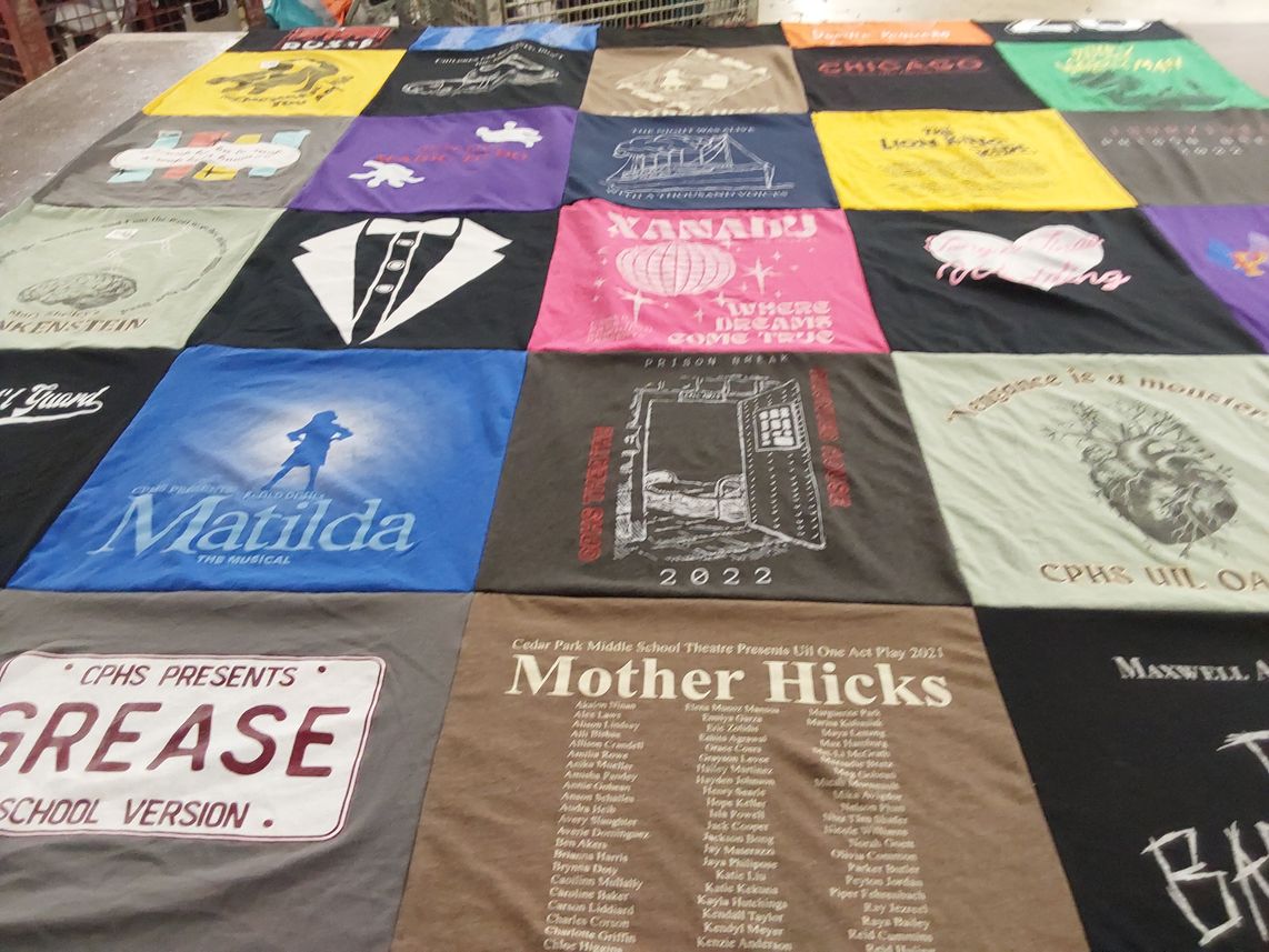 T-shirt quilt from cedar park high school by Elizabeth from TX