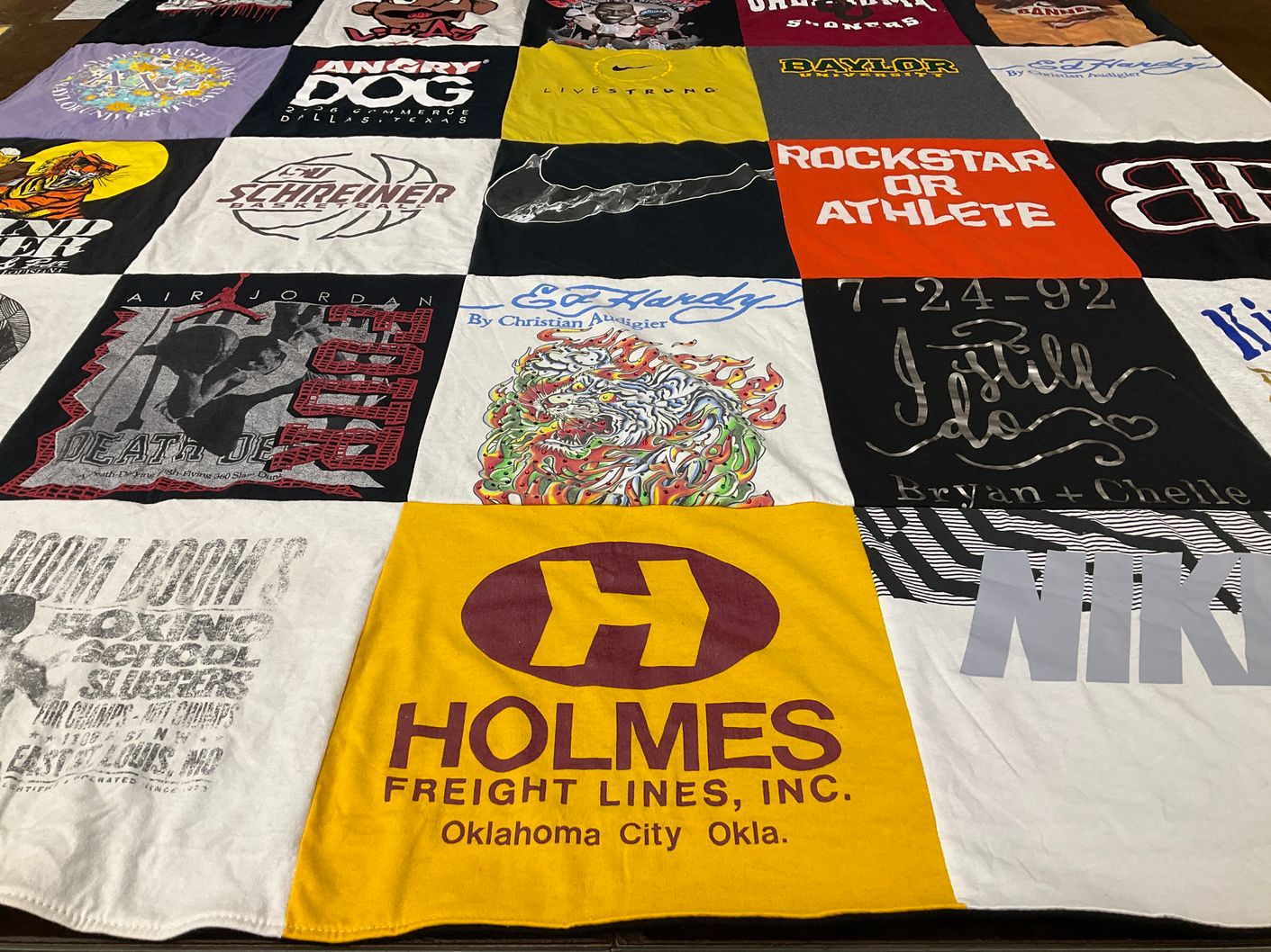 T-shirt quilt from schreiner university, baylor university by Michelle from TX