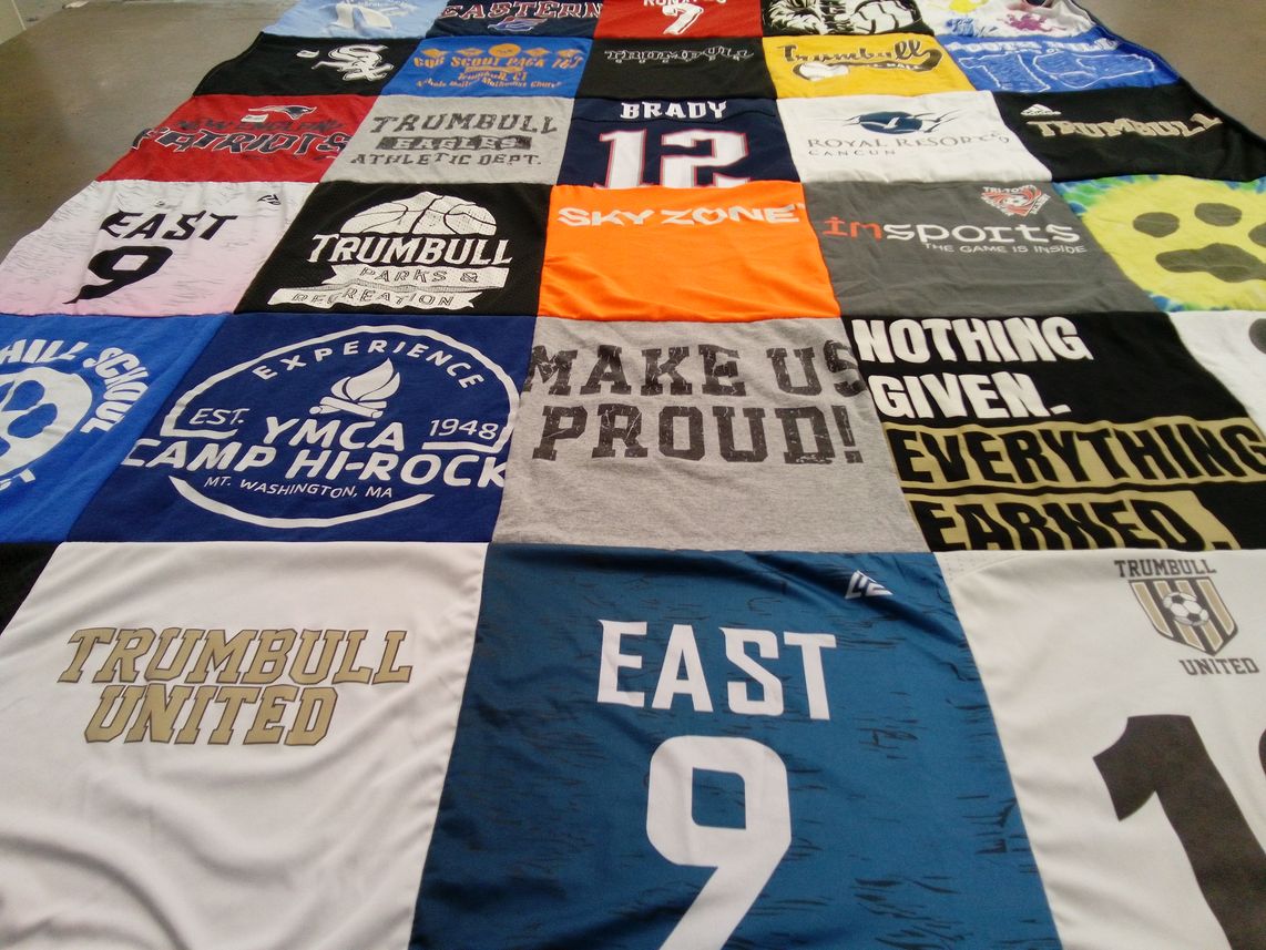 T-shirt quilt featuring trumbull united by Marisa from CT