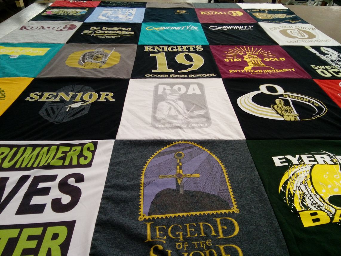 T-shirt quilt from kutztown university, oconee high school by Cindy from FL