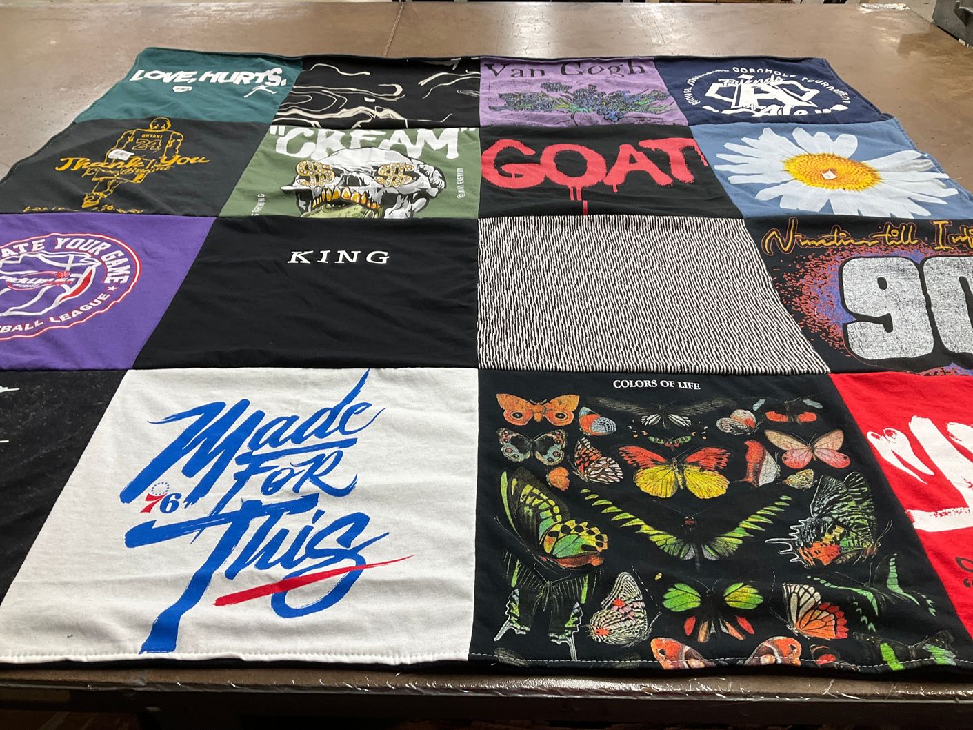 T-shirt quilt with art, nature themes by Jacqueline from PA