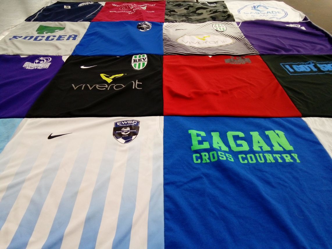 T-shirt quilt featuring eagan cross country team by Julie from MN