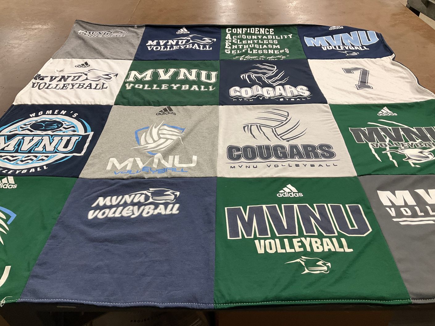T-shirt quilt featuring mount vernon nazarene university volleyball by Ashley from OH