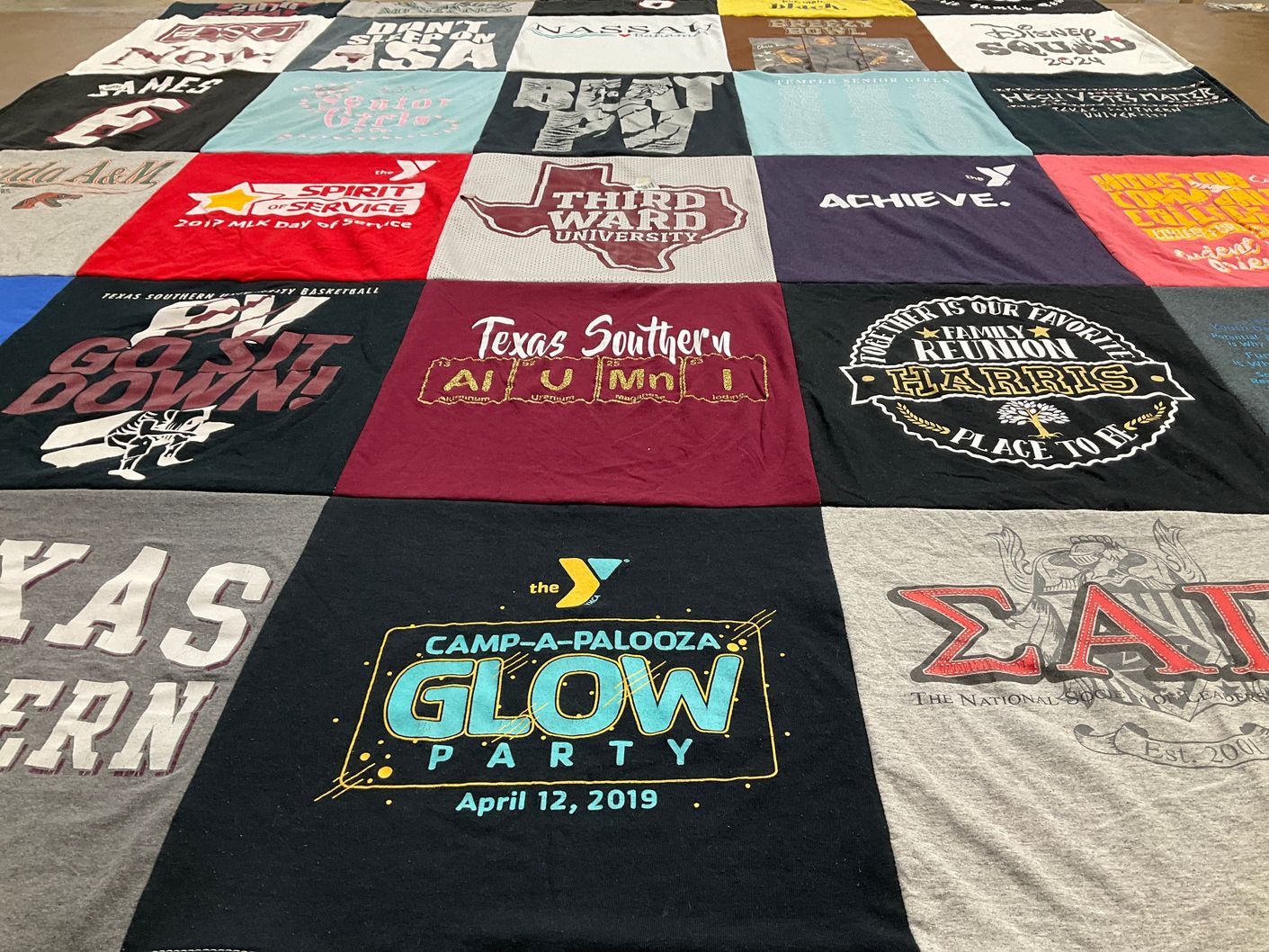 T-shirt quilt from texas southern university by Lacey from TX