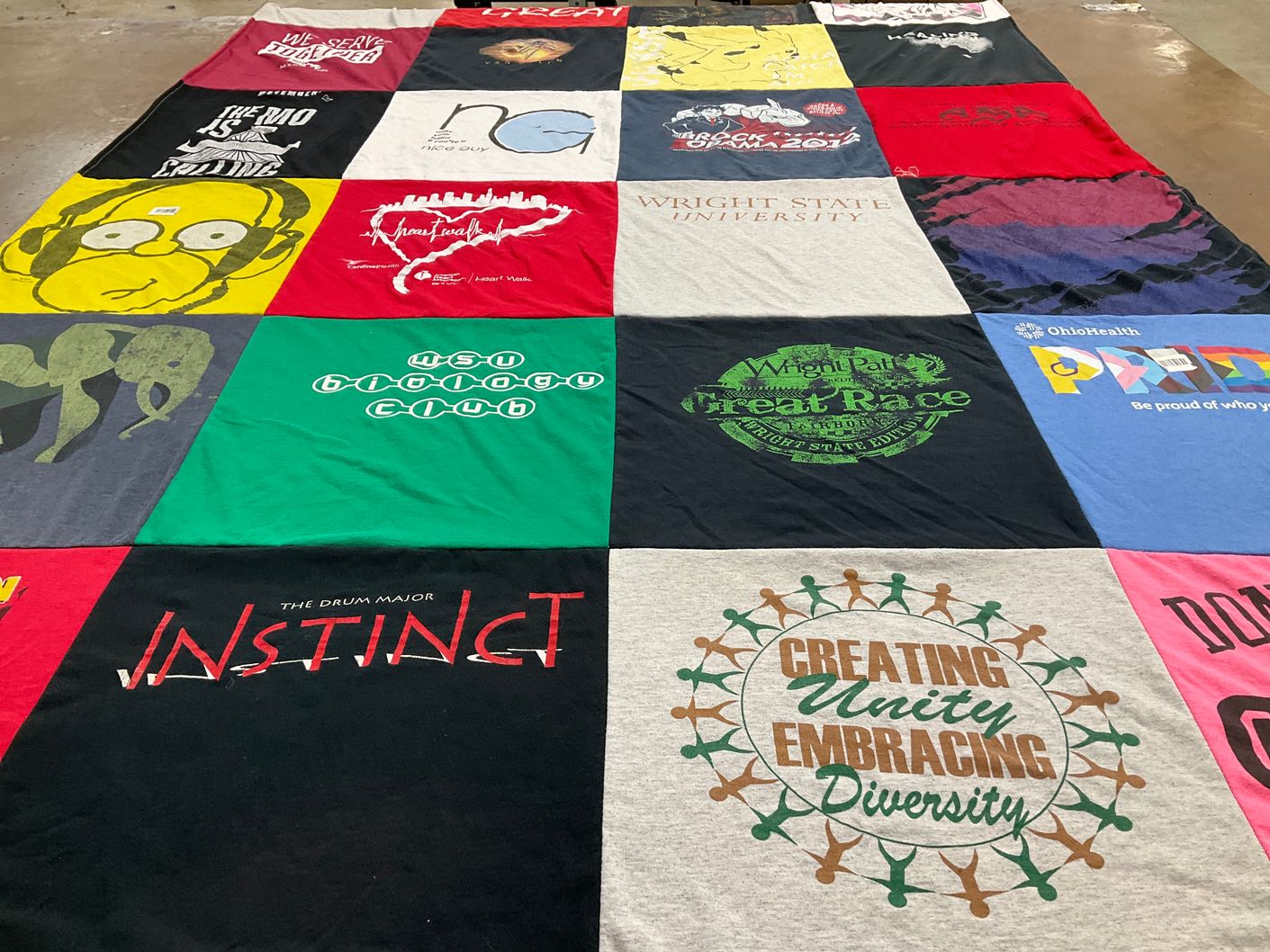 T-shirt quilt from wright state university by Jimmy-Dat from OH