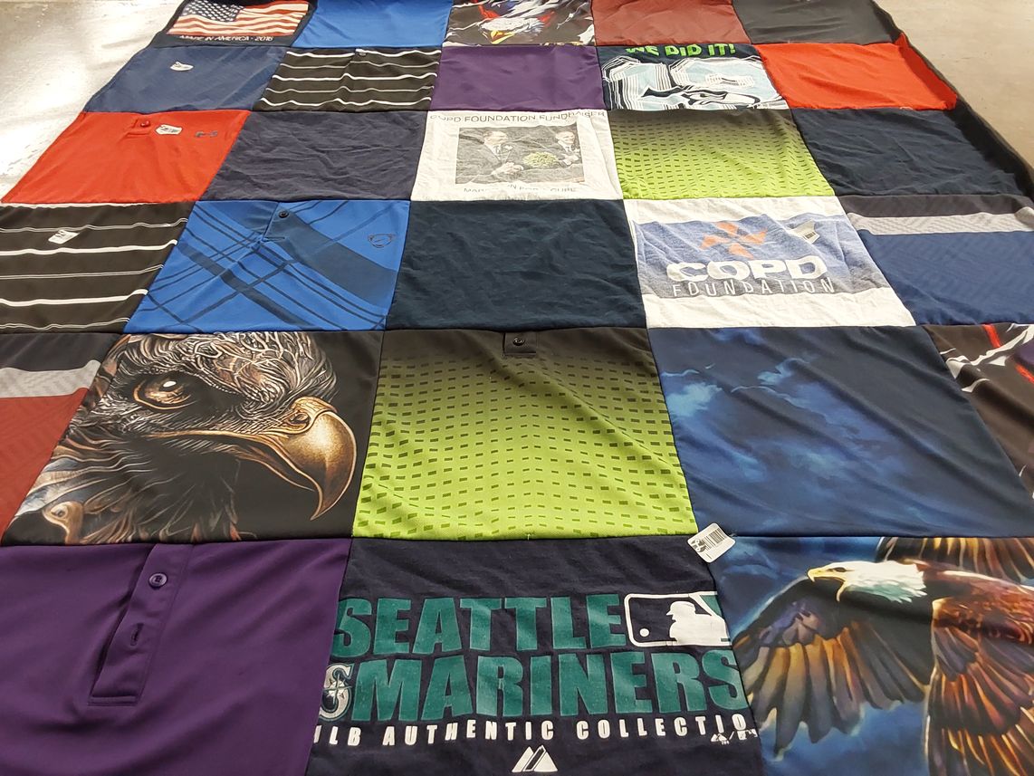 T-shirt quilt featuring seattle mariners by Darlene from WA
