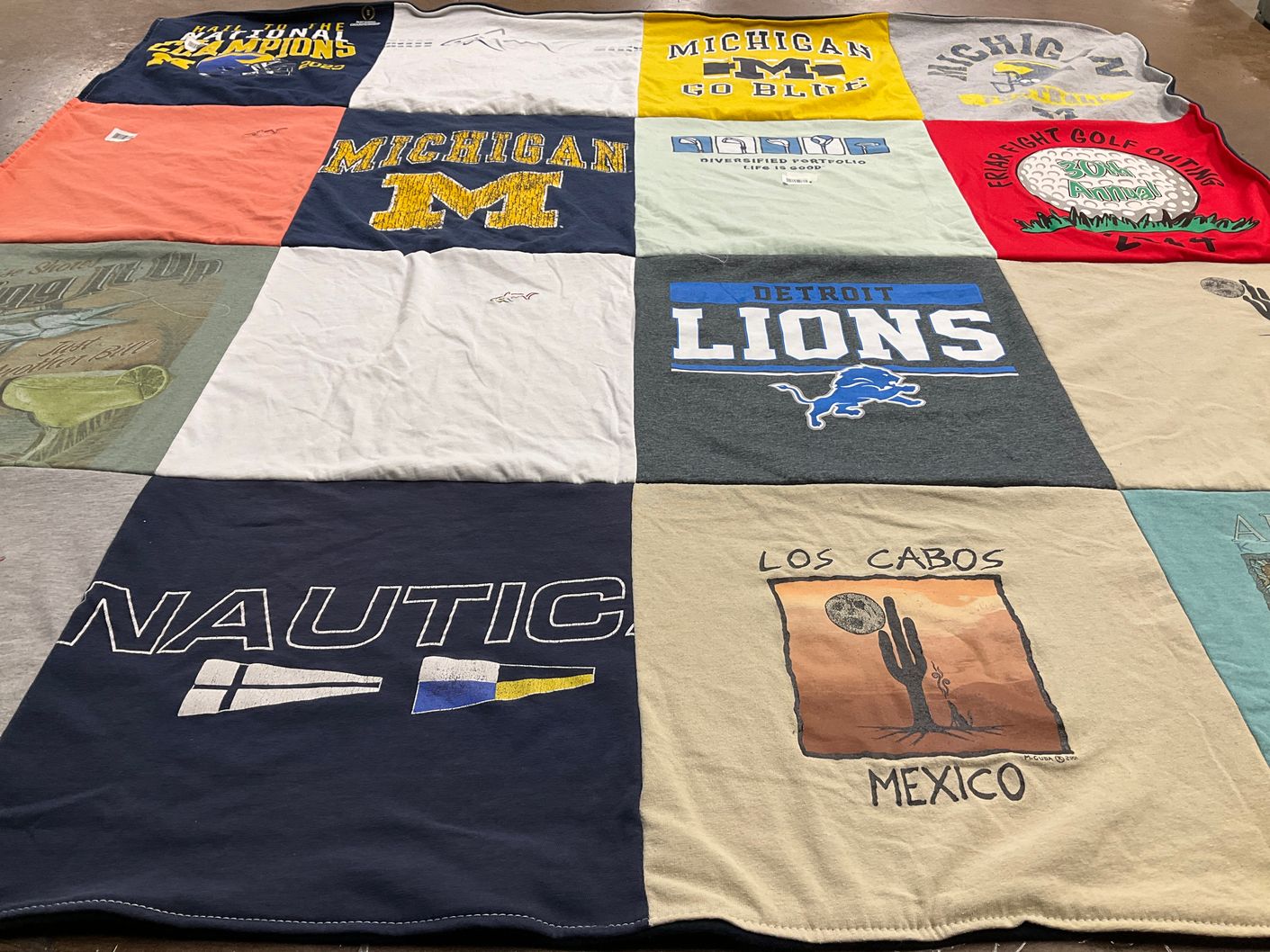 T-shirt quilt featuring detroit lions by Marc from MI