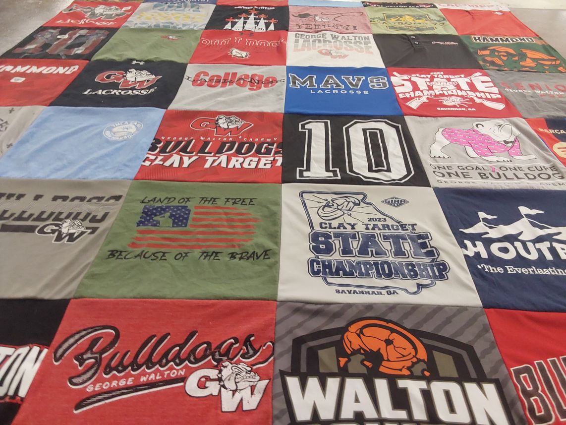 T-shirt quilt featuring george walton academy lacrosse by Kellee from GA