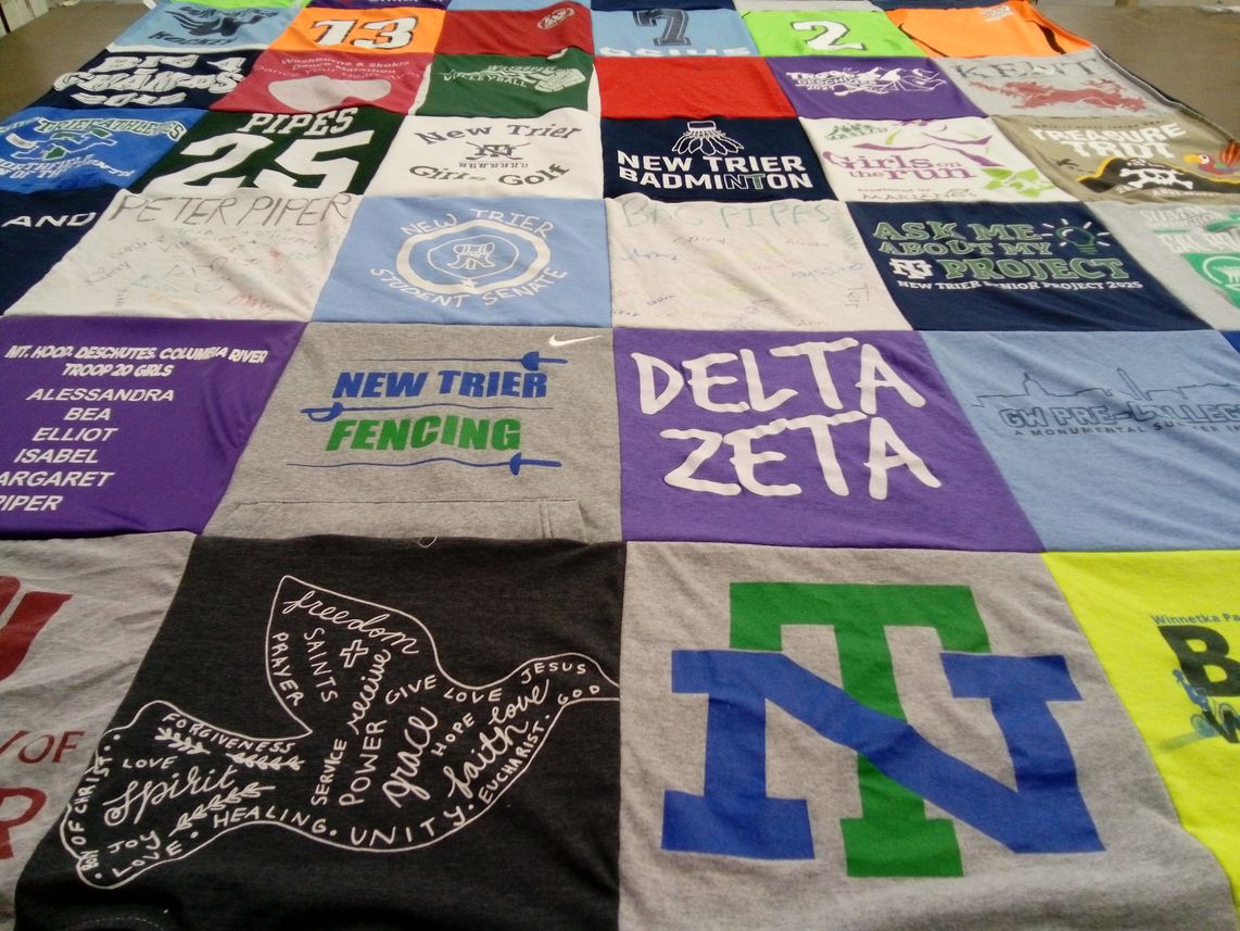 T-shirt quilt from new trier high school by Anne from IL