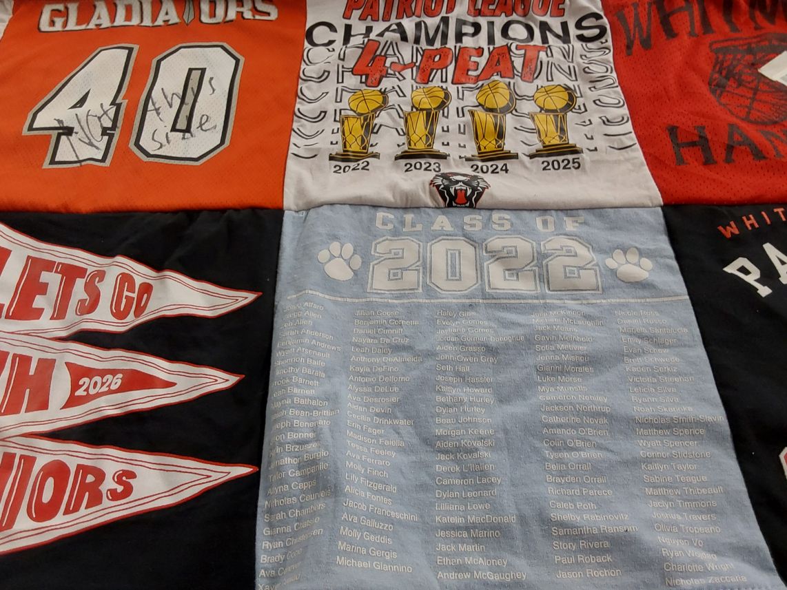 T-shirt quilt featuring whitney high school sports team by Vera from MA