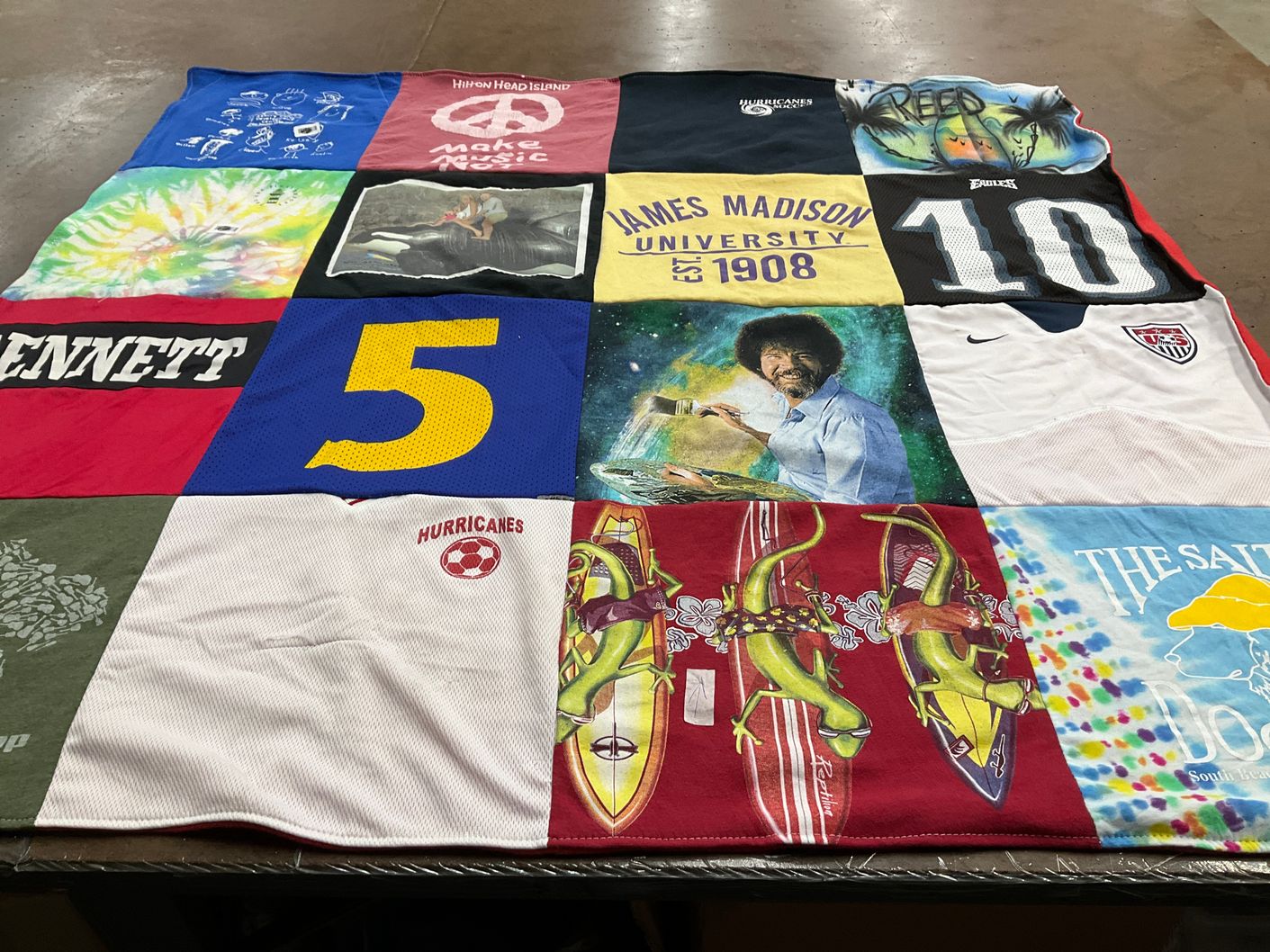 T-shirt quilt featuring hurricanes by Tracy from MD