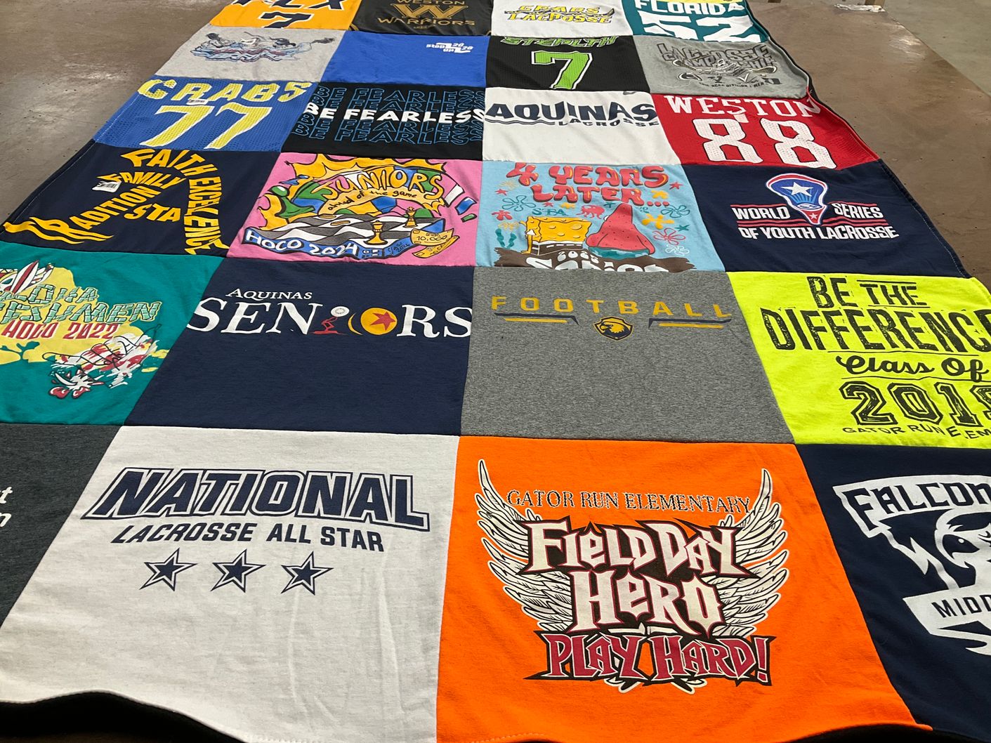 T-shirt quilt from aquinas high school by michele from FL
