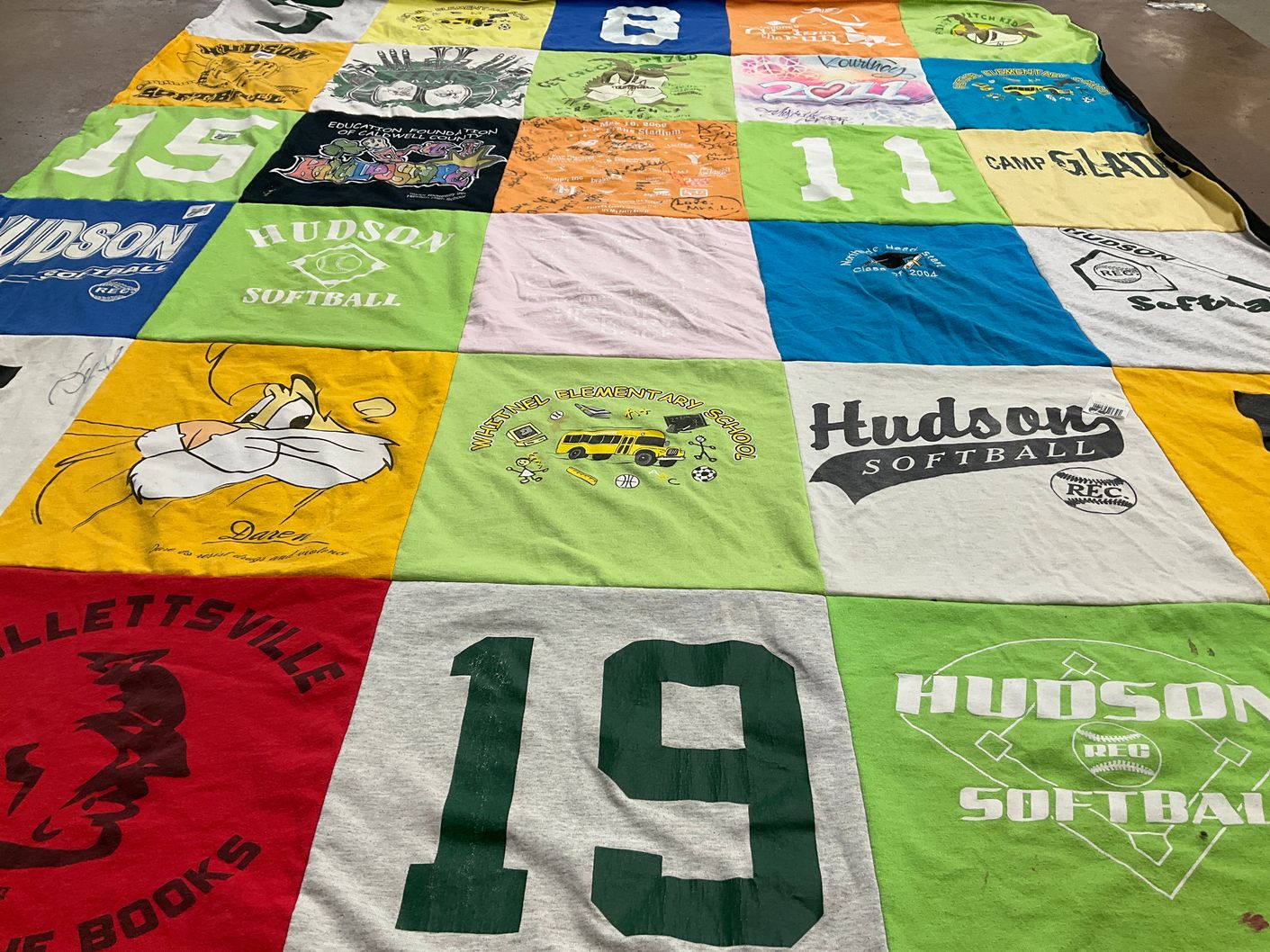 T-shirt quilt featuring hudson softball by kourtney from NC