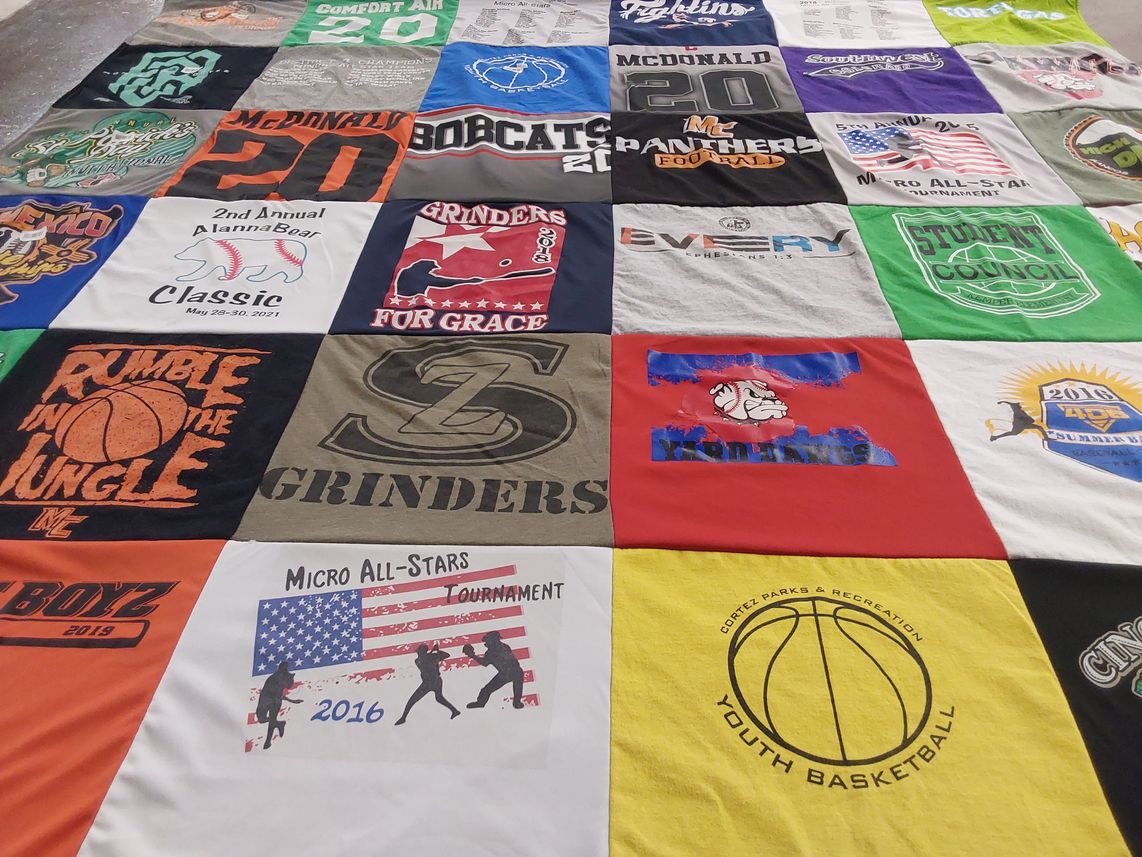 T-shirt quilt featuring yuma high school, panthers football by Ginny from CO