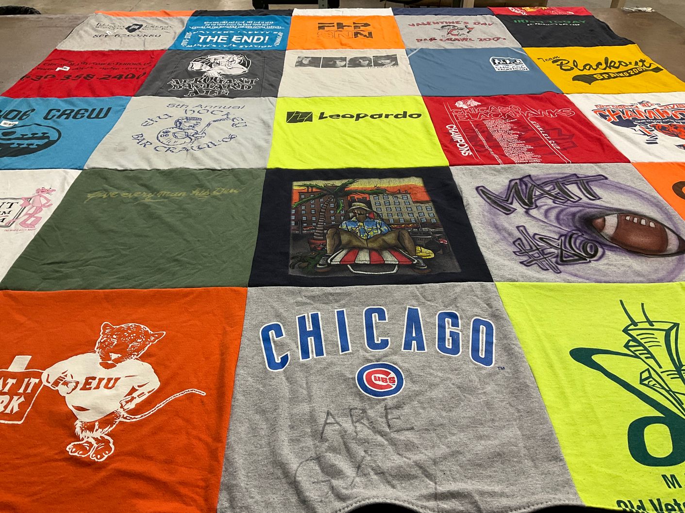 T-shirt quilt featuring chicago cubs by Susan from IL