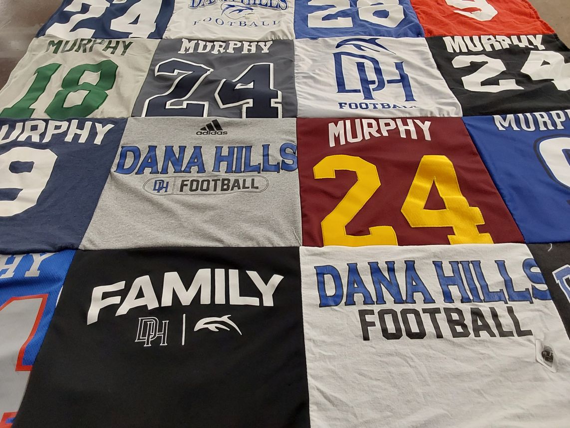 T-shirt quilt from dana hills high school by sandy from CA