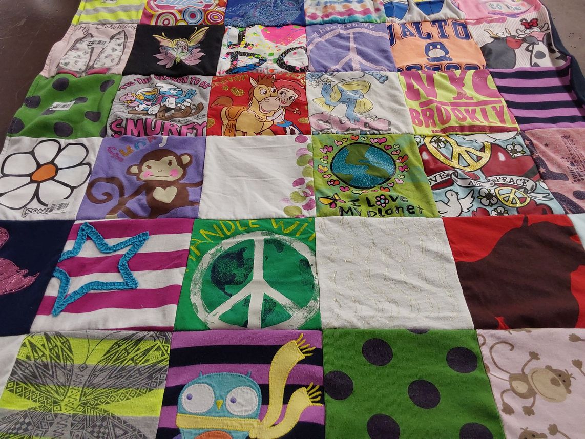 T-shirt quilt from dalton school by Laura from NJ