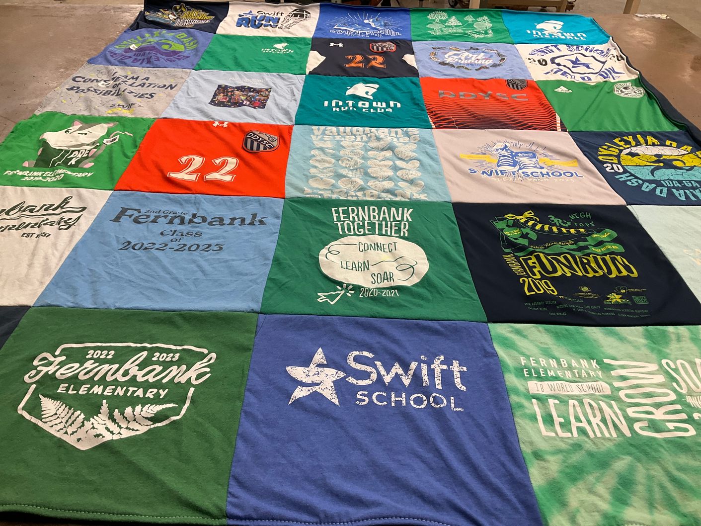 T-shirt quilt from fernbank elementary school by Kristin from GA