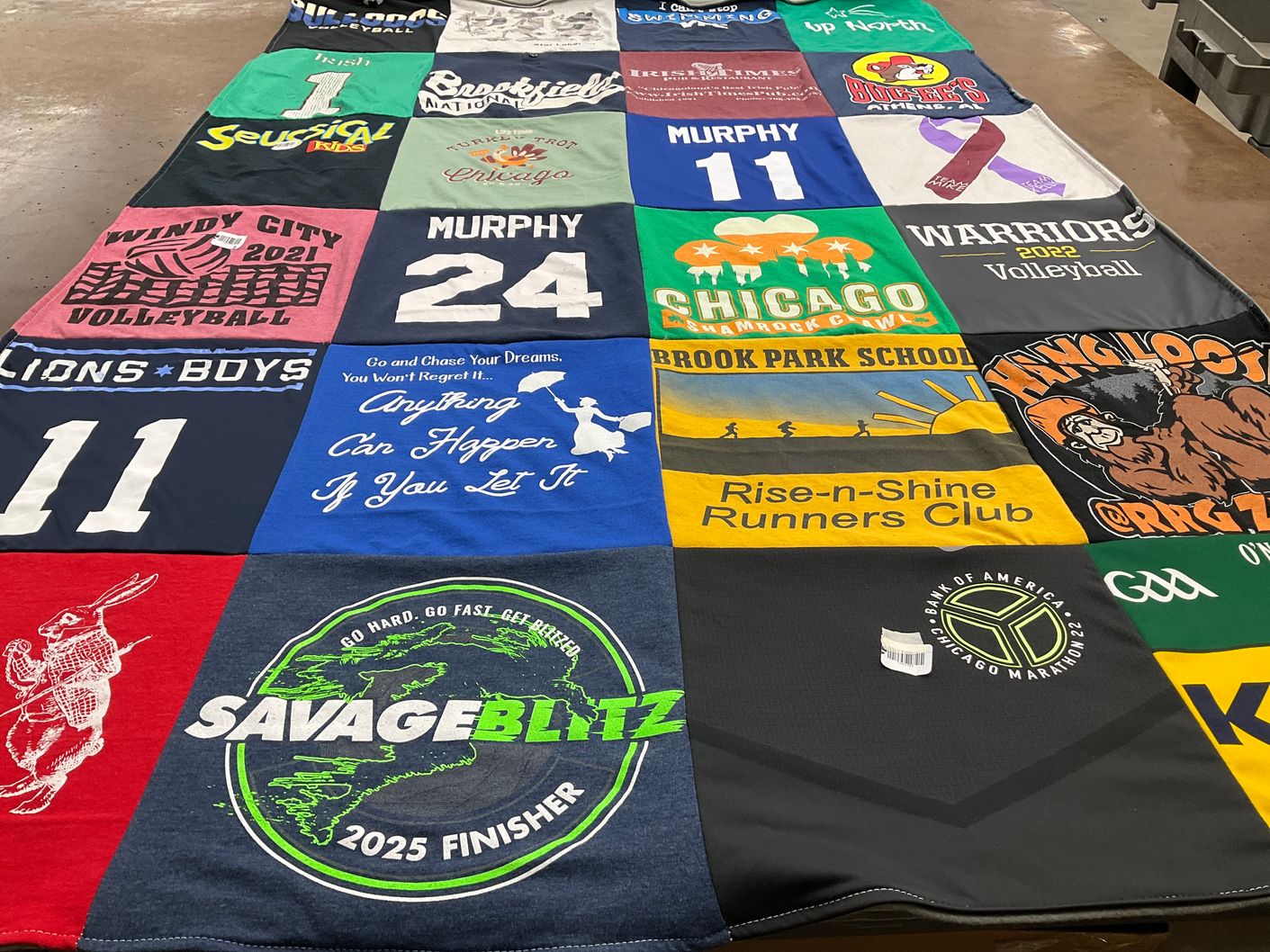 T-shirt quilt from brook park school by Kris from IL