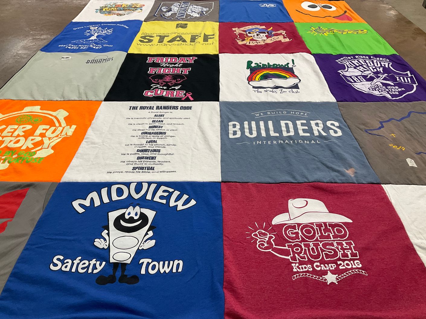 T-shirt quilt from midview intermediate school by arnetta from OH