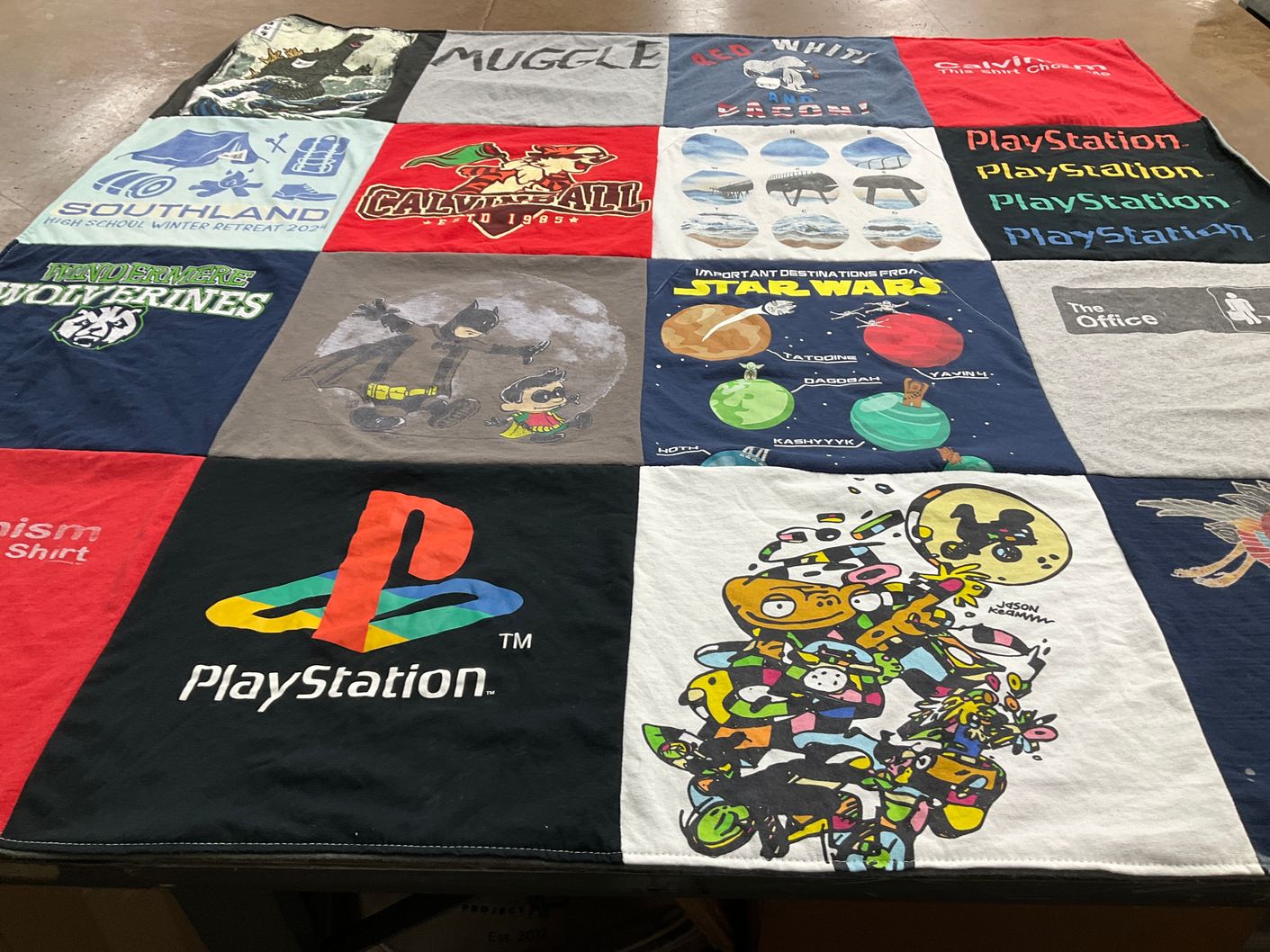 T-shirt quilt featuring wolverines by Amy from FL