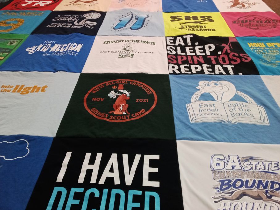 T-shirt quilt from east iredell elementary school by Christina from NC