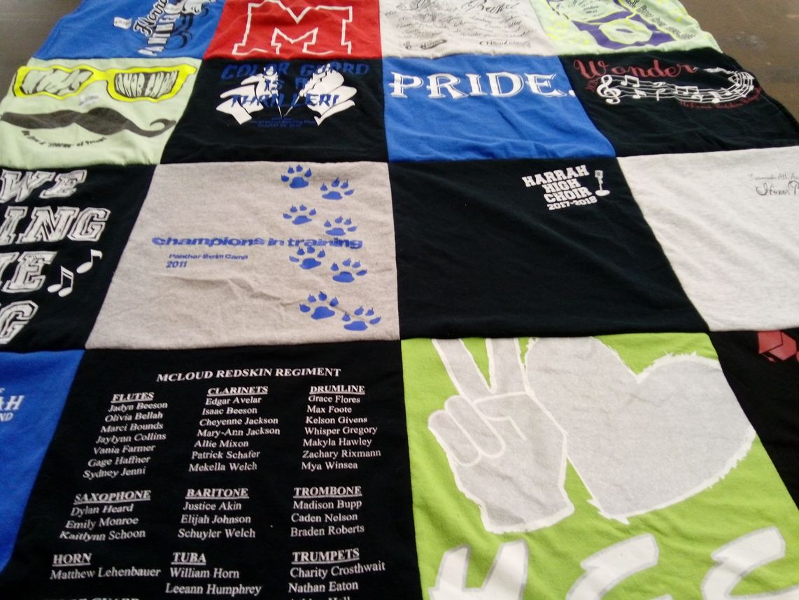 T-shirt quilt featuring mcloud redskin regiment by Natalie from OK