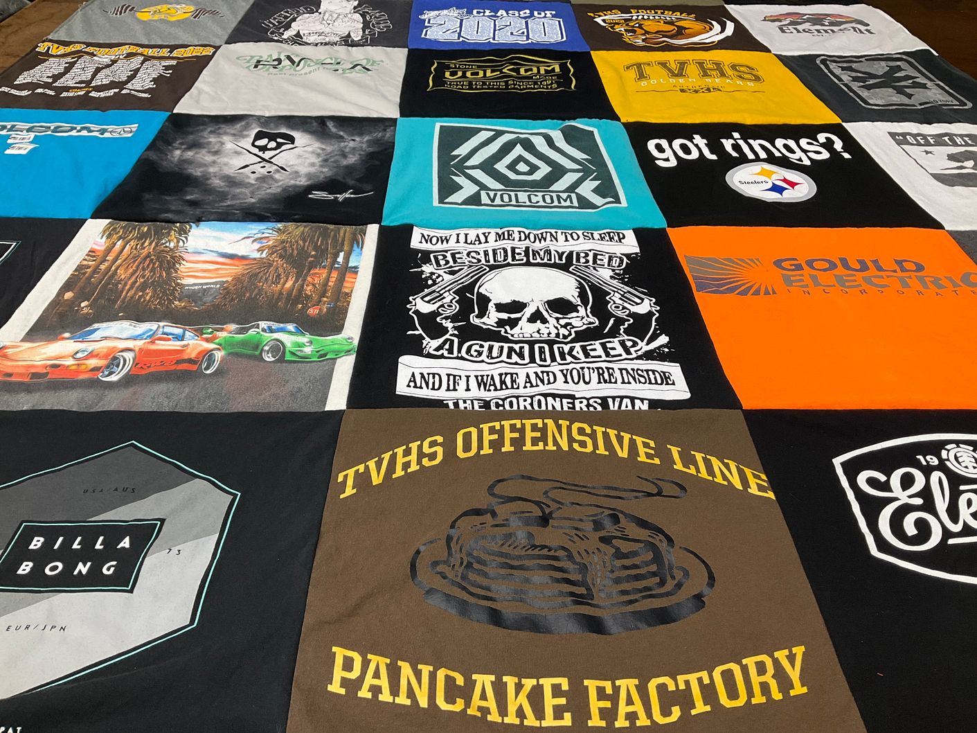 T-shirt quilt featuring temecula valley high school football, temecula valley high school by Nicole from CA