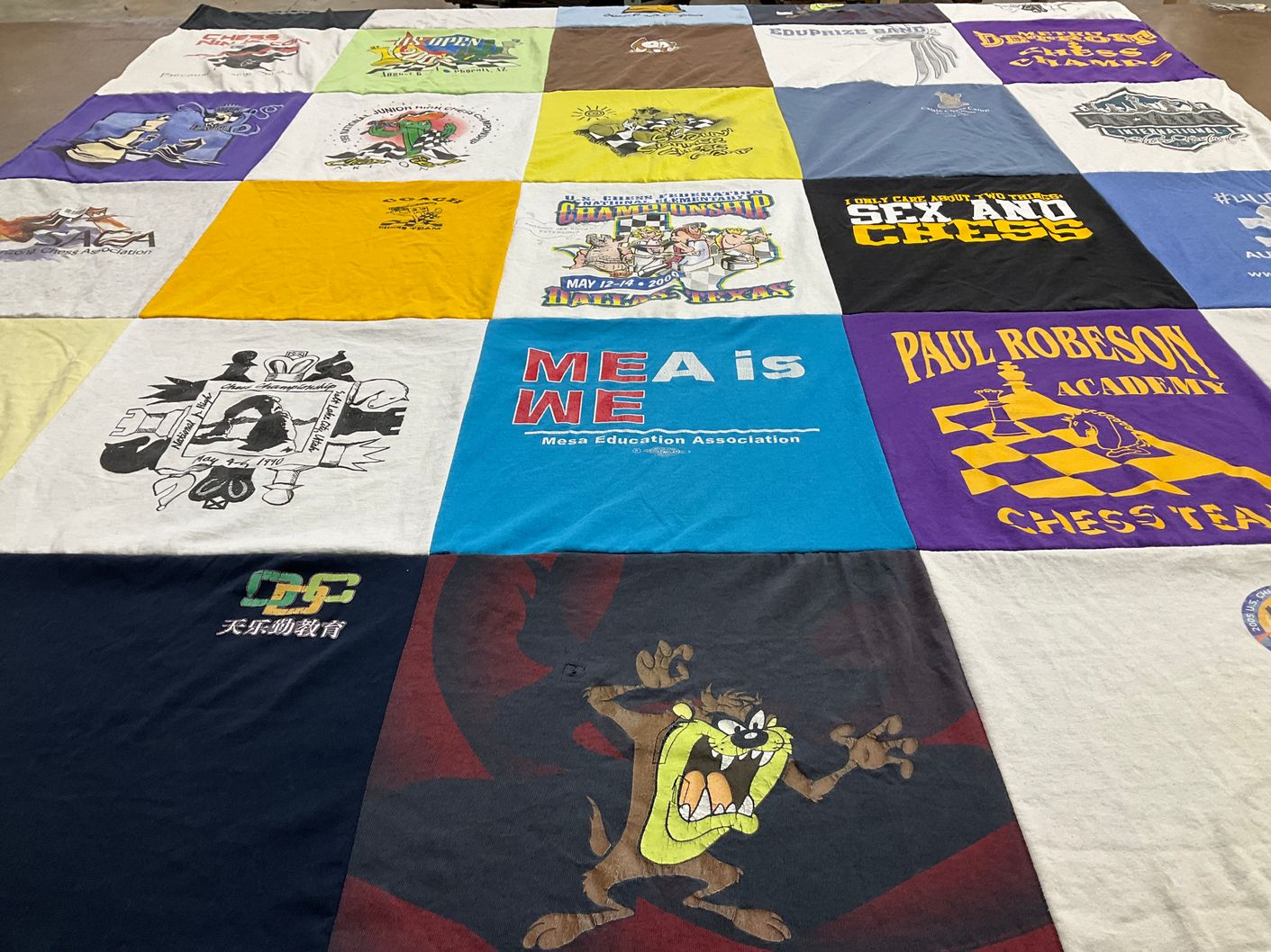 T-shirt quilt featuring paul robeson academy chess team by Elizabeth from AZ