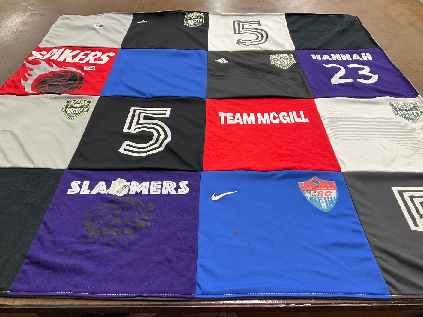 T-shirt quilt featuring liberty point soccer club by Rosalind from NC