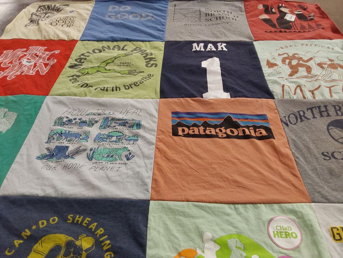 T-shirt quilt from north branch school by Joanna from NH