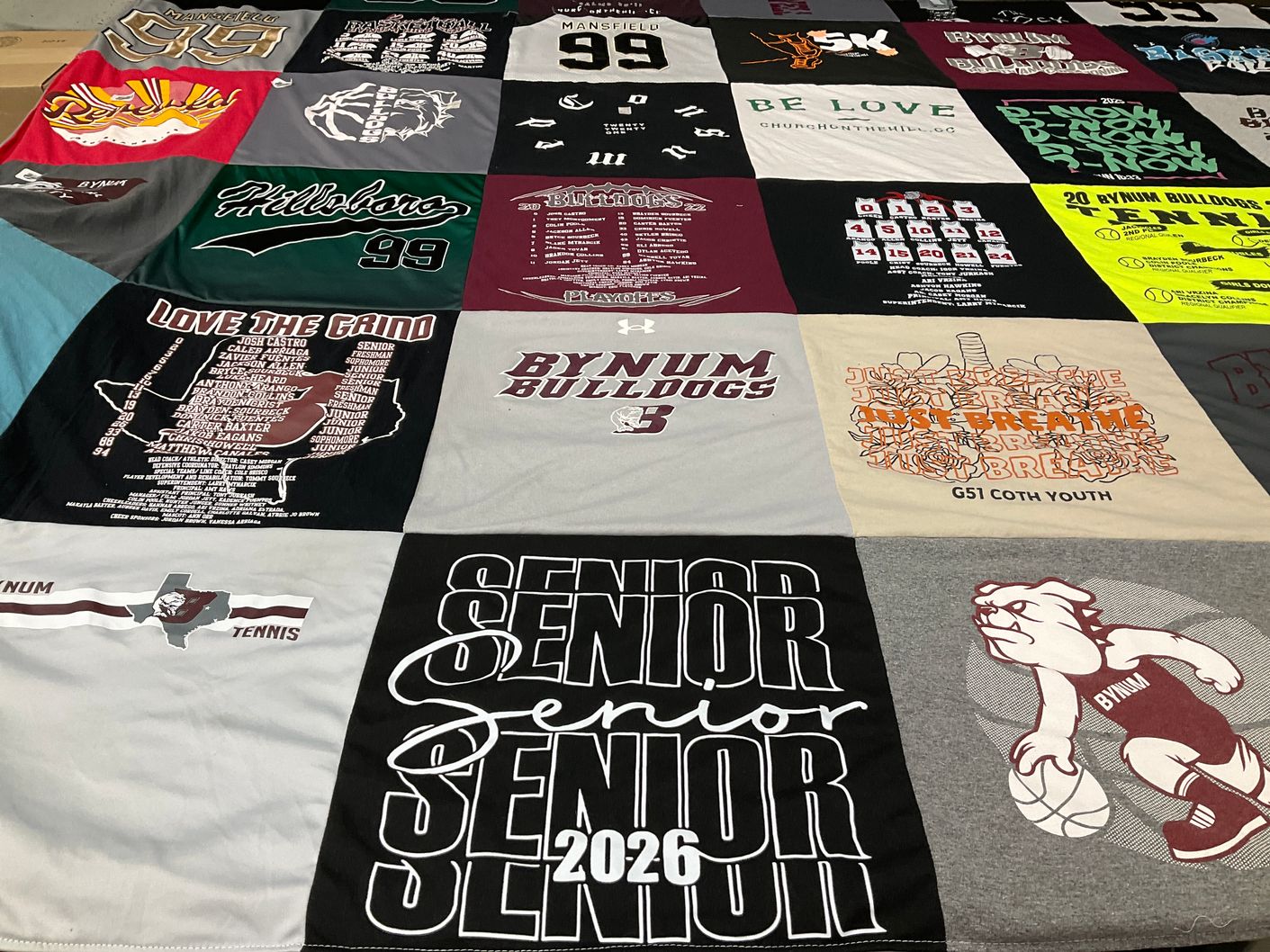 T-shirt quilt featuring bynum bulldogs by Tisha from TX