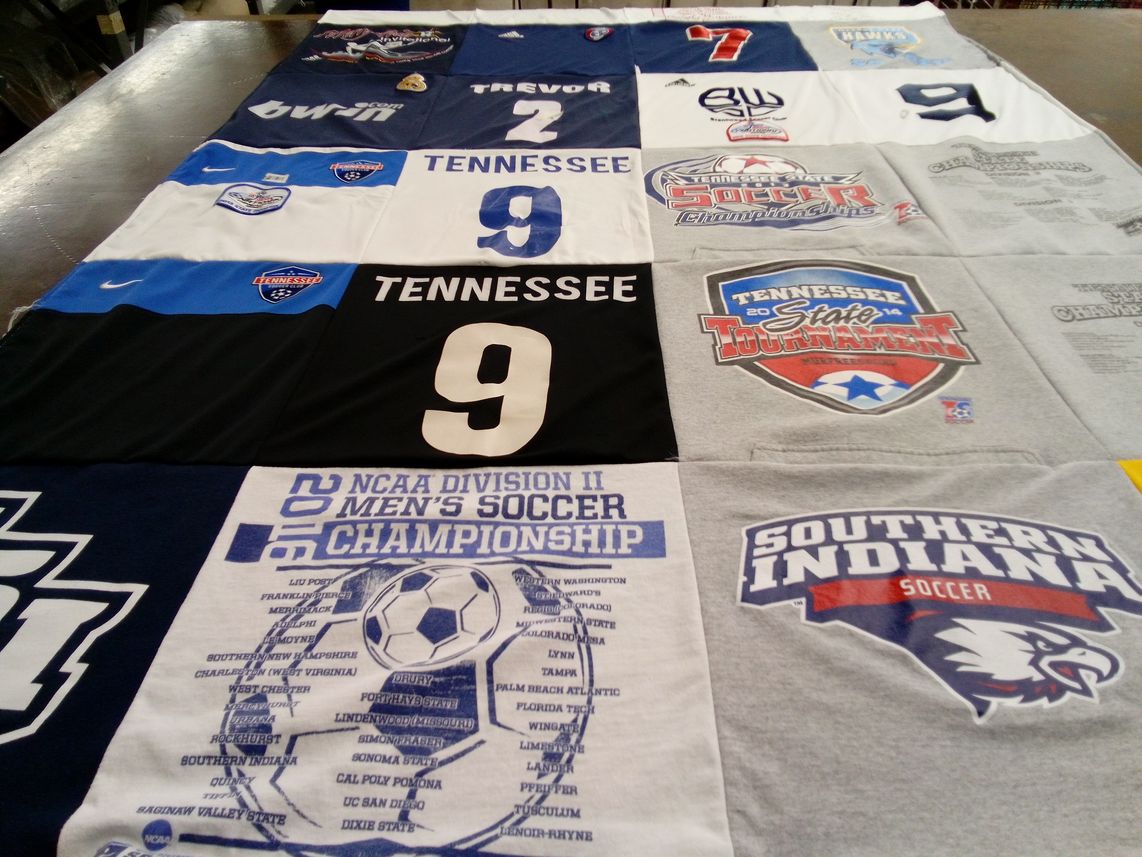 T-shirt quilt featuring tennessee soccer team by Celana from TN