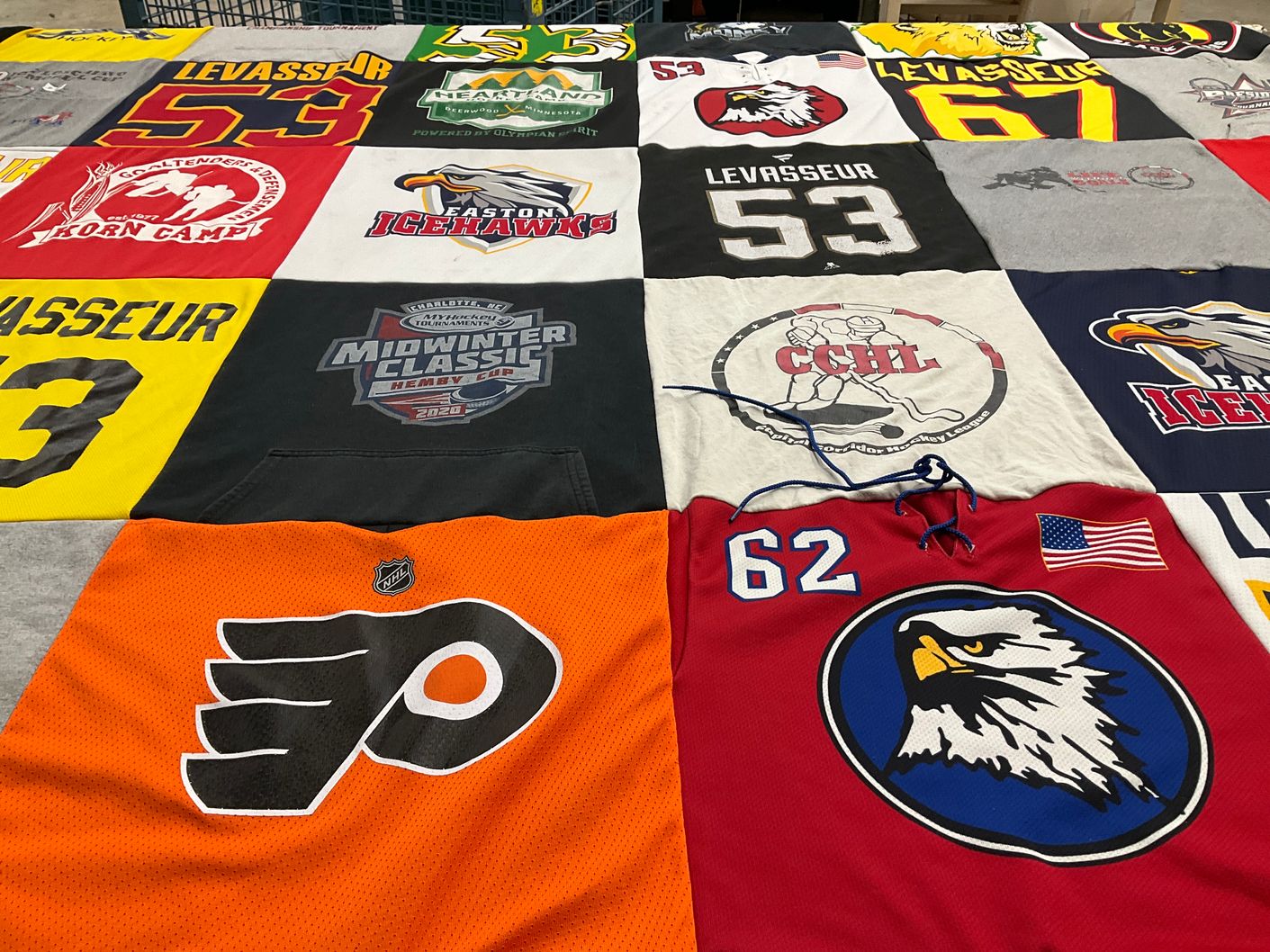 T-shirt quilt featuring philadelphia flyers by Karen from MD