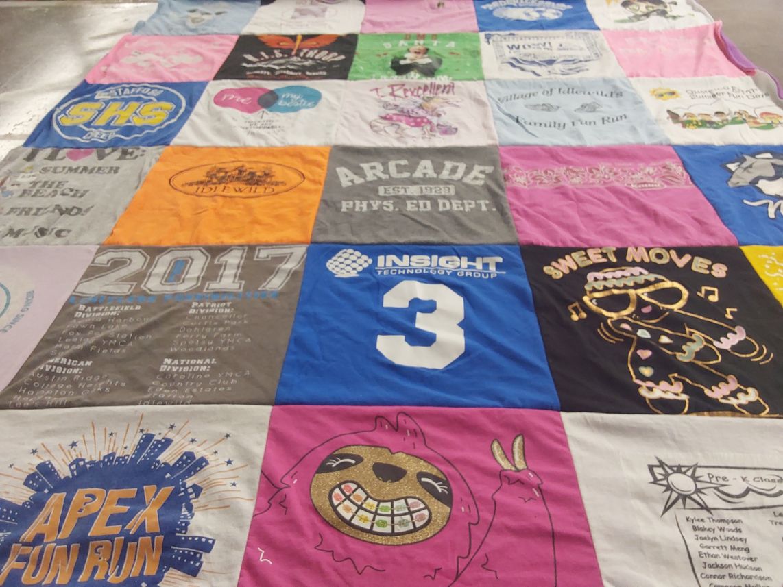 T-shirt quilt from stafford high school by Carrie from VA