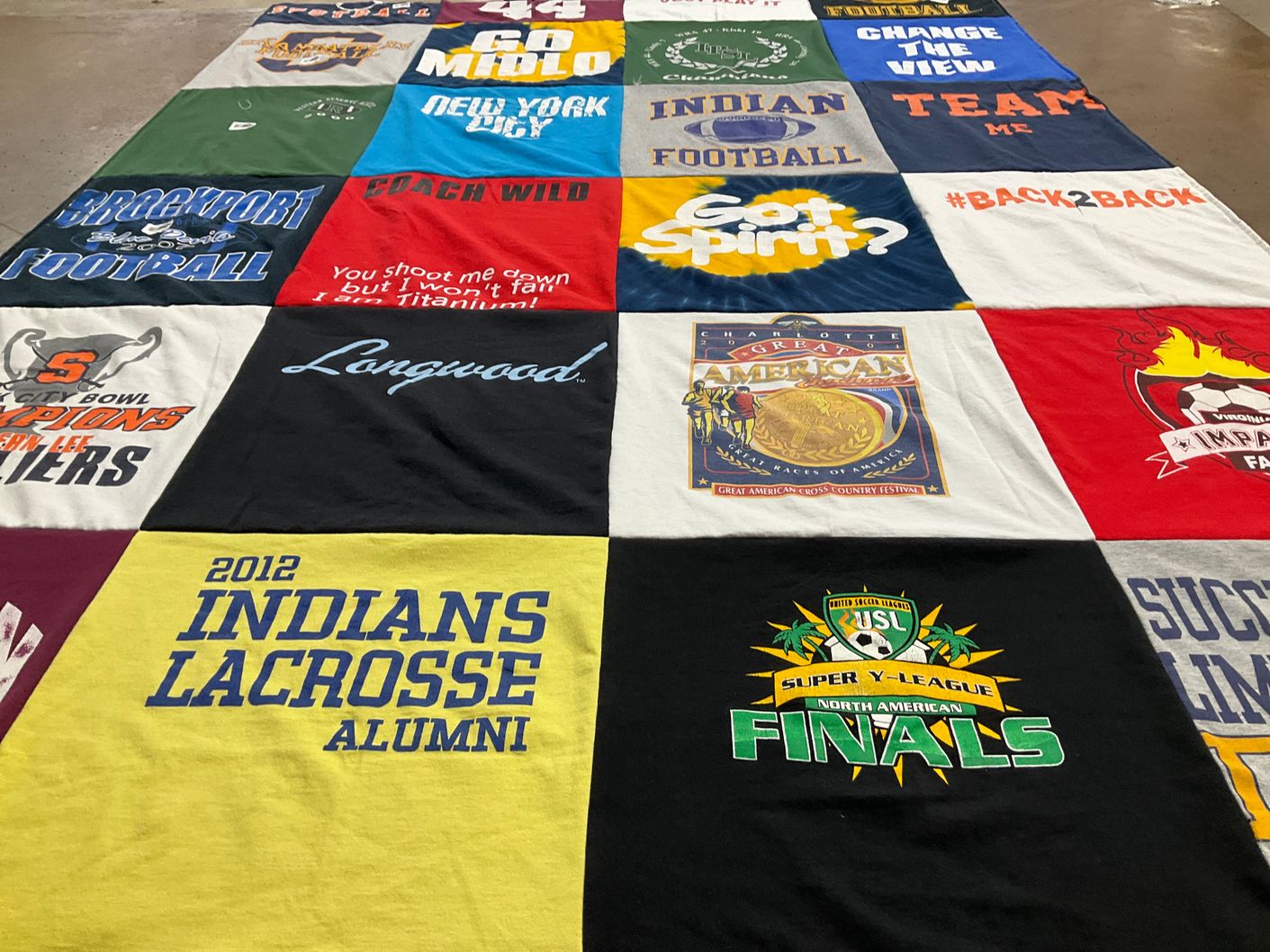 T-shirt quilt featuring indians lacrosse by Beth from VA