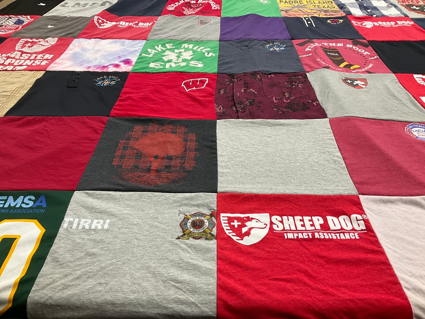 T-shirt quilt from lake mills high school by Tirri from WI
