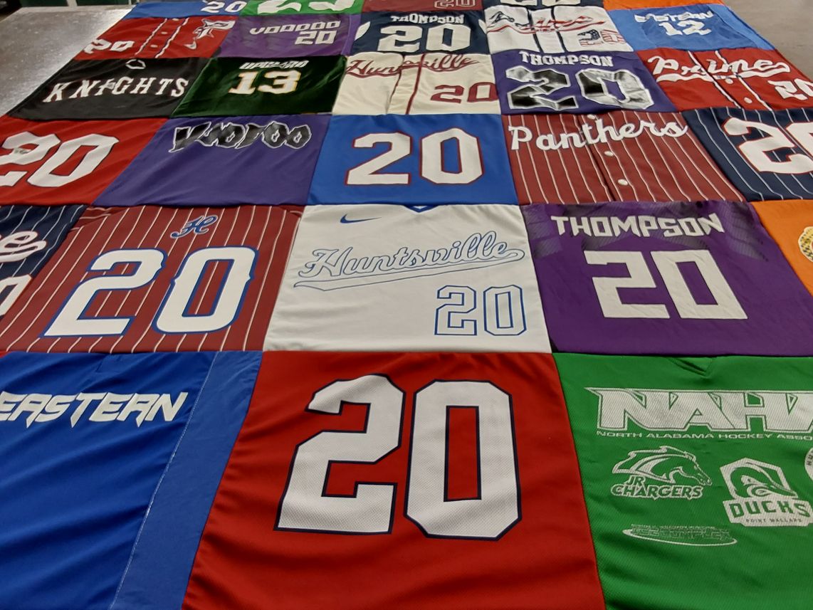 T-shirt quilt featuring huntsville high school, thompson high school by Lori from AL