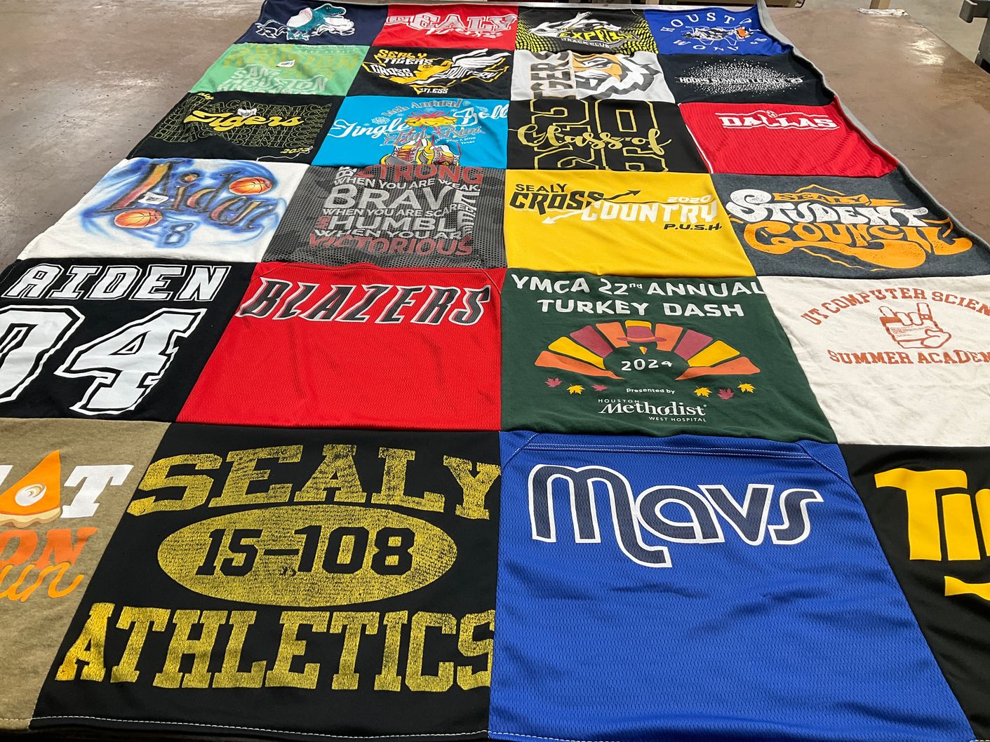 T-shirt quilt from sealy high school by Sarah from TX