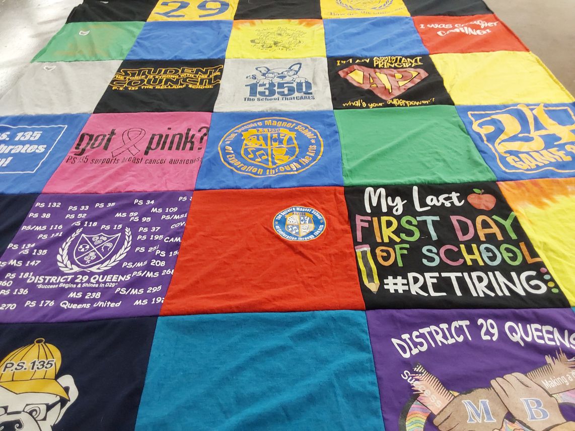 T-shirt quilt from ps 135, ps 45 by Philesha from NY