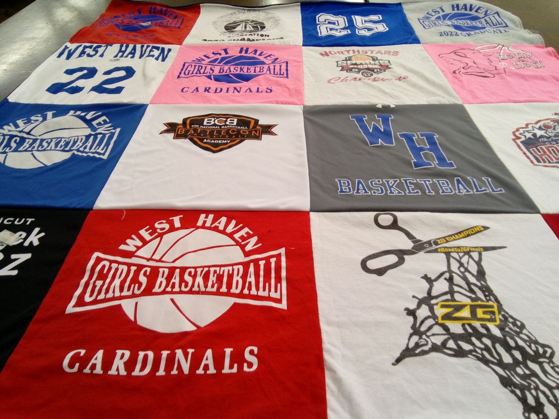 T-shirt quilt featuring west haven girls basketball by Jennifer from CT